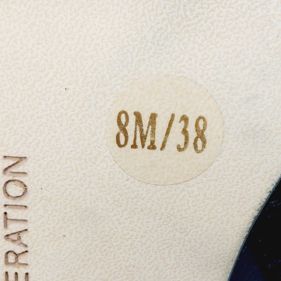 BCBGeneration Black Perforated Suede Block Heel Buckle Up Sandals K941 - Picture 11 of 16